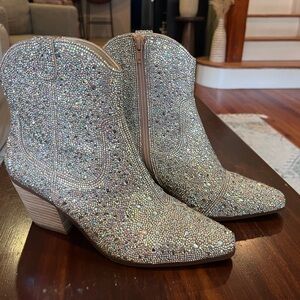 Betsey Johnson Diva Rhinestones Bootie size 8